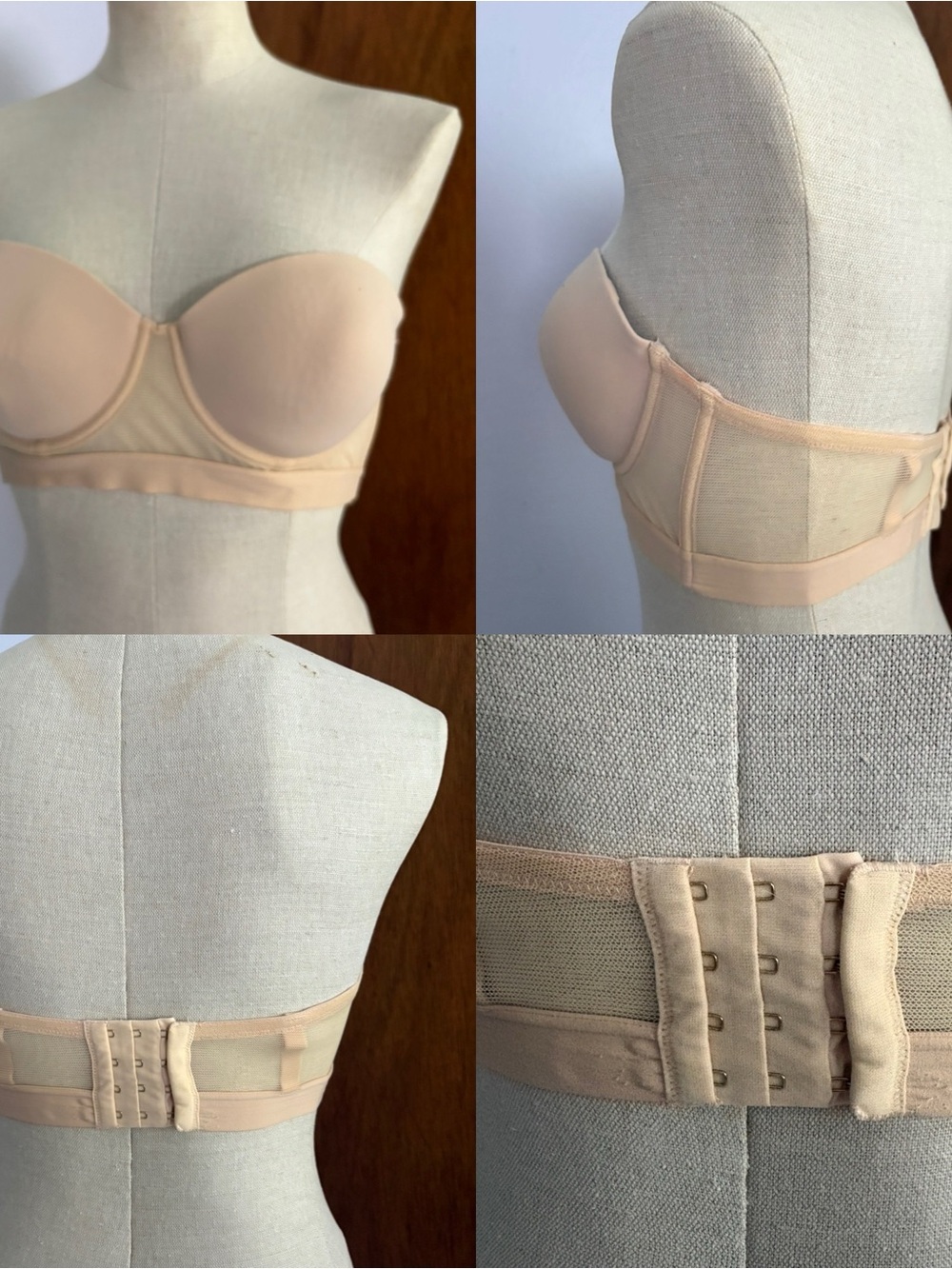 Set of 3 sz M 36C Calvin Klein Black Bralette Jockey Beige Lively Strapless Bra - Picture 11 of 14